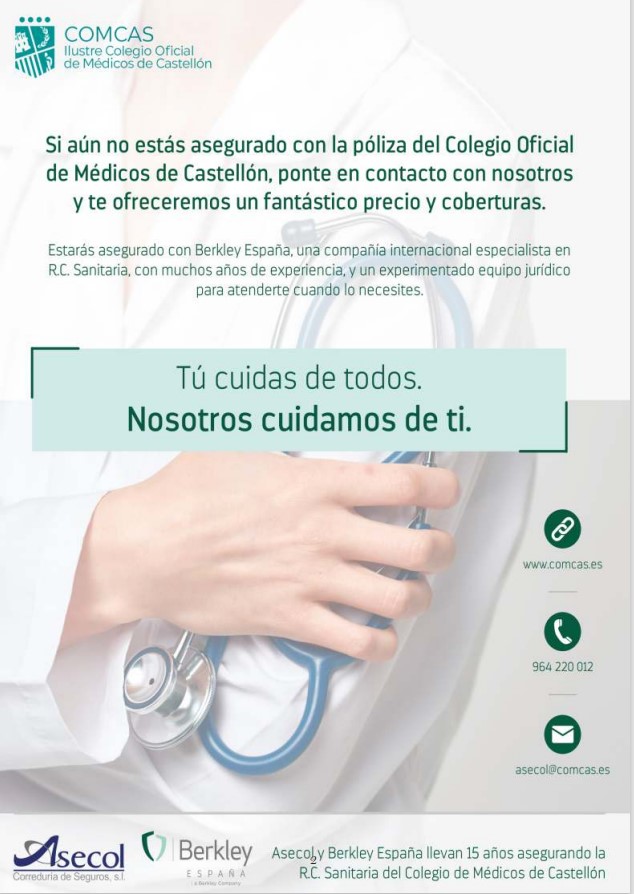 Infórmate de la póliza del Colegio de Médicos de Castellón