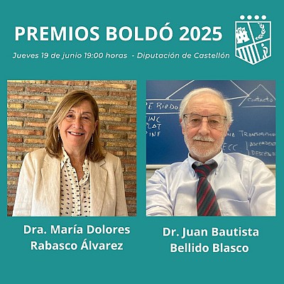 La Doctora María Dolores Rabasco y el Doctor Juan Bautista Bellido, Premios Boldó 2025