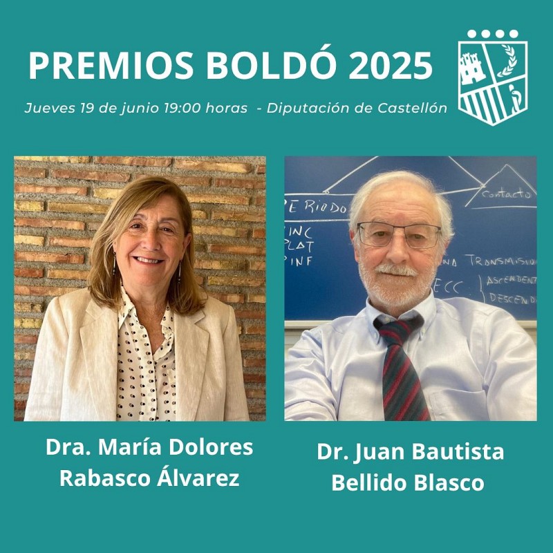 La Doctora María Dolores Rabasco y el Doctor Juan Bautista Bellido, Premios Boldó 2025