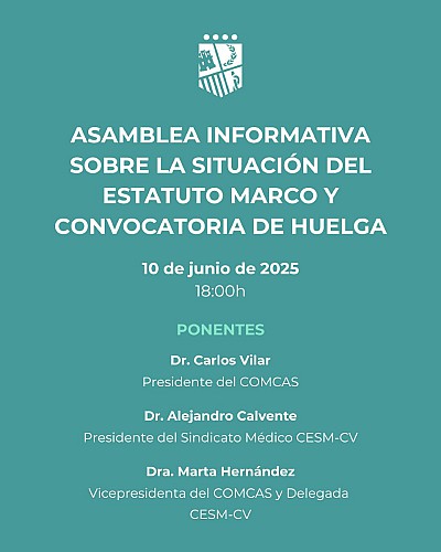 El Colegio de Médicos de Castellón organiza una asamblea informativa sobre el Estatuto Marco y..
